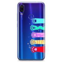 Xiaomi Redmi Note 7 Kılıf Renkli Patiler Arka Kapak Koruma Desenli Full Koruyucu