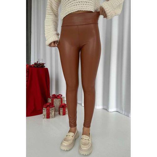 Kadın Yüksek Bel Içi şardunlu Deri Tayt