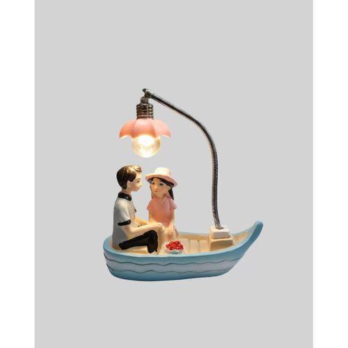 Romantik Sandal Üzerinde Çift Figürü Led Gece Lambası Masa Dekoru