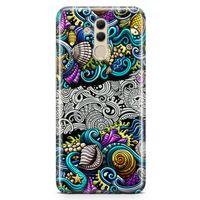 Huawei Mate 20 Lite Kılıf Deniz Mahsulleri Doodle Arka Kapak Koruma Desenli Full Koruyucu