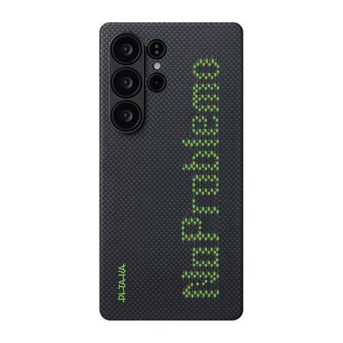 Galaxy S25 Ultra Kılıf  M-safe Şarj Özellikli Lumintex Teknolojili Fosforlu Aramid Fiber Pitaka Tactile Woven Aries Serisi Kapak