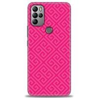 General Mobile GM 21 Pro Kılıf HD Baskılı Kılıf - Pembe Mozaik + Tam Ekran Koruyucu