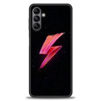 Samsung Galaxy A04S Kılıf HD Baskılı Kılıf - Pembe Şimşek + Tam Ekran Koruyucu