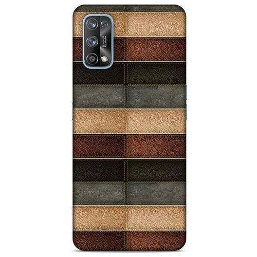 Oppo Realme 7 Pro Kılıf Patchwork (20) Koruyucu Kılıf Bej Siyah