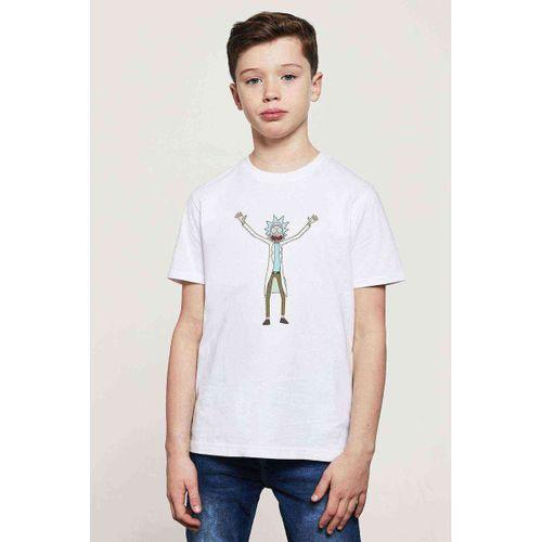 Rick And Morty TINY RICK Baskılı Unisex Çocuk Beyaz t-shirt