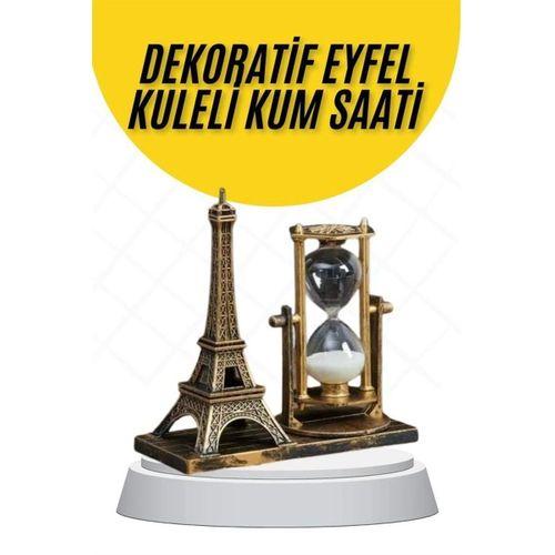 Dekoratif Eyfel Kulesi Ve Kum Saati Vintage Tarzı Masa Süsü Biblo