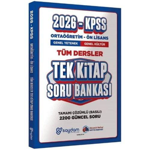 2026 KPSS Lise Ortaöğretim Ön Lisans Soru Bankası Tek Kitap Çözümlü Saydam Yayınları