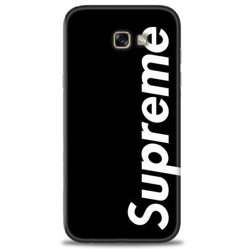 Samsung Galaxy A7 2017 / A720 Kılıf HD Baskılı Kılıf - Supreme Siyah + Tam Ekran Koruyucu