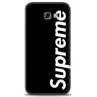 Samsung Galaxy A7 2017 / A720 Kılıf HD Baskılı Kılıf - Supreme Siyah + Tam Ekran Koruyucu