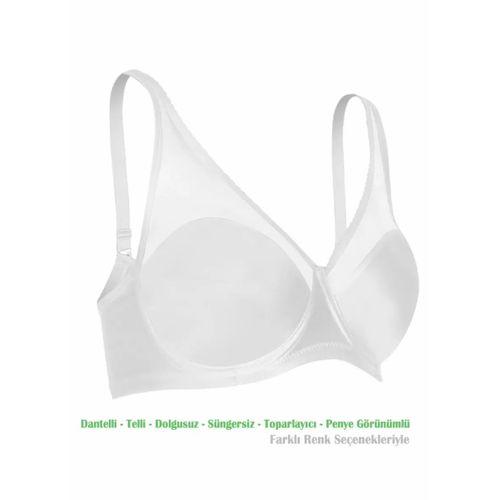 Alışveriş Meydanı Kadın Beyaz Dantelli Toparlayıcı Küçültücü Balenli Minimizer Sütyen