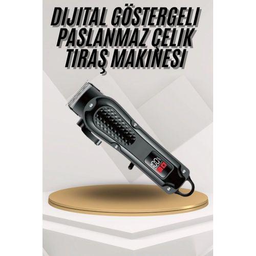 Dijital Profesyonel Kablosuz Saç Sakal Tıraş Makinası Sessiz Paslanmaz Çelik