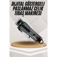 Dijital Profesyonel Kablosuz Saç Sakal Tıraş Makinası Sessiz Paslanmaz Çelik