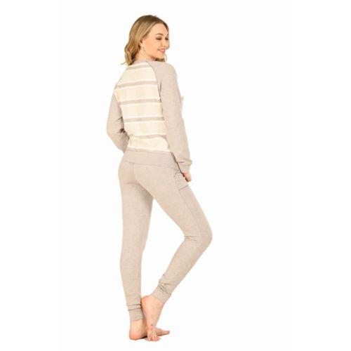 Kadın Kum Beji Pijama Takımı Jbr-3933
