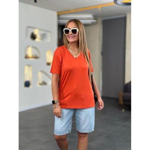 Kadın Kısa Kollu V Yaka Bluz