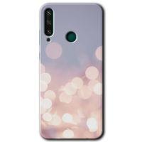 Huawei Y6P Kılıf Baskılı Kapak - Blur Lights +Tam Kaplayan Mat Seramik
