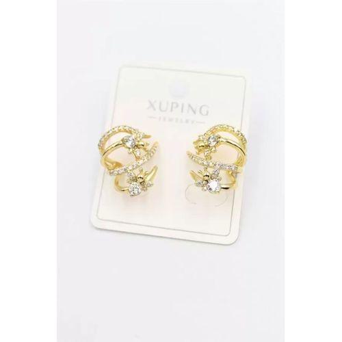 Taşlı Çoklu Görünümlü Küpe - Altın