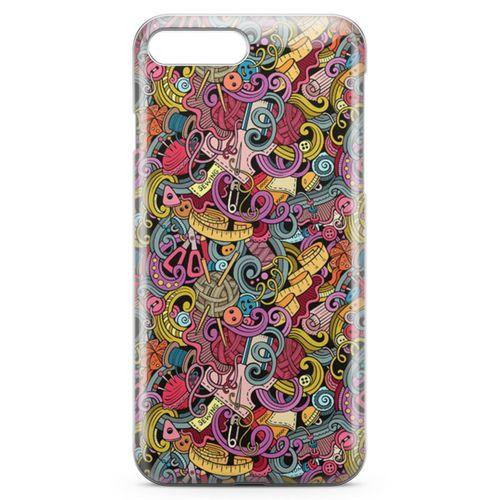 Apple iPhone 7 Plus Kılıf Doodle Dikiş Makinesi Arka Kapak Koruma Desenli Full Koruyucu