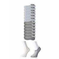 Gri ve Beyaz Erkek Görünmez Çorap 12 çift