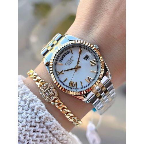 Jg.Polo Club Çelik Kasa & Kordon Kararma Ve Renk Atma Yapmaz Kadın Kol Saati+Bileklik JG01808.2