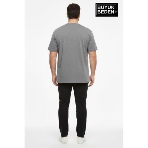 Büyük Beden Erkek Basic Tişört – Pamuklu Düz T-Shirt 3XL-6XL SPR26BTS510