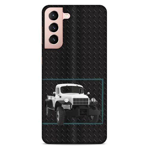 Lopard Samsung Galaxy S21 Uyumlu Kılıf PickUpX (13) Silikon Kap Siyah Beyaz