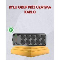 10 Prizli Uzatma Kablosu Termal Koruma Usb Type-c Hızlı Şarj 2500w