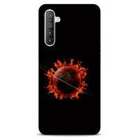 Lopard Oppo Realme XT Uyumlu Kılıf FireX (47) Crystal Flex Kılıf Satürn Ateşi