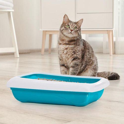 Imac Duo Kedi Tuvaleti + Kürek Mavi/beyaz 59x40x28cm