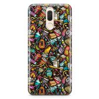 Huawei Mate 10 Lite Kılıf Temizlik Malzemeleri Doodle Arka Kapak Koruma Desenli Full Koruyucu