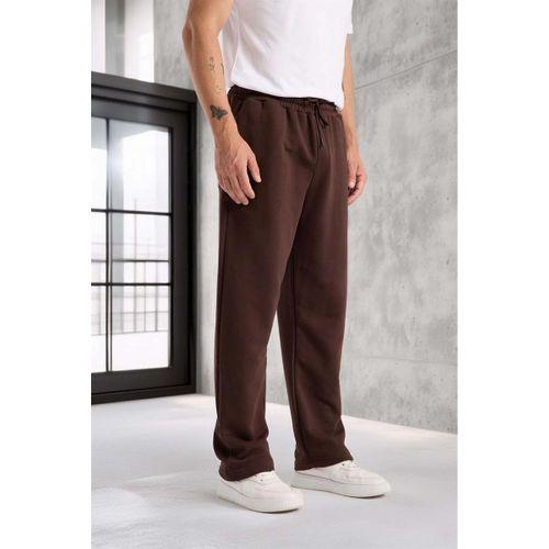 Mendes Baggy Kalıp Diagonal 3 İplik Kumaş Erkek Eşofman Altı Pantolon - Kahve