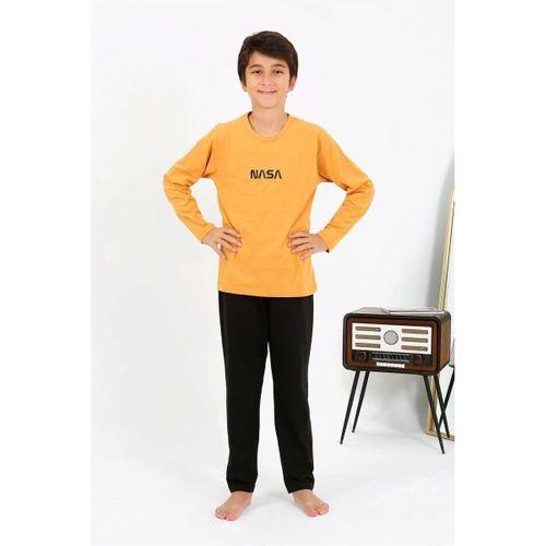 Erkek Çocuk Uzun Kol Penye Pijama Takım Sarı