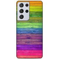 Lopard Samsung Galaxy S21 Ultra Uyumlu Kılıf Wood'X (26) Tpu Silikon Kılıf Desenli