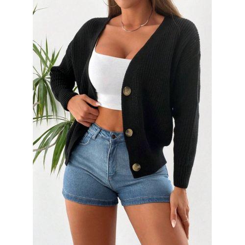 Düğme Detay Triko Bluz