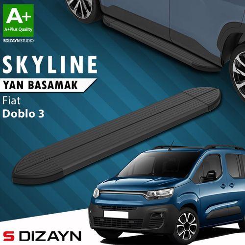 S-Dizayn Fiat Doblo 3 Kısa Şase Skyline Siyah Yan Basamak 203 Cm 2023 Üzeri A+ Kalite