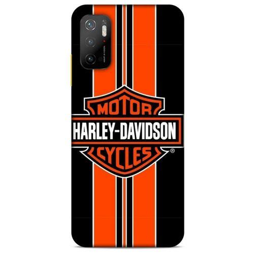 Xiaomi Poco M3 Pro Uyumlu Kılıf Motorsiklet (36) Glitter Kılıf Harley Davidson