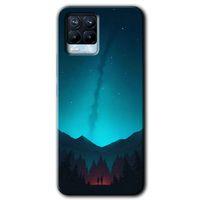 Realme 8 Pro Kılıf Baskılı Kapak - Night Fores Mount + 5D Tam Kaplayan Cam