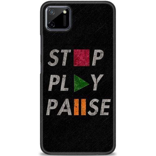 Realme C11 Kılıf HD Baskılı Kılıf - Stop Play + Tam Ekran Koruyucu