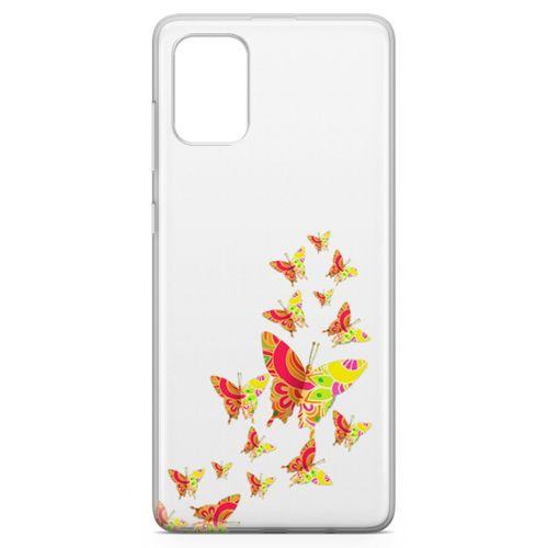 Samsung Galaxy A71 Kılıf Colorful Kelebek Arka Kapak Koruma Desenli Full Koruyucu