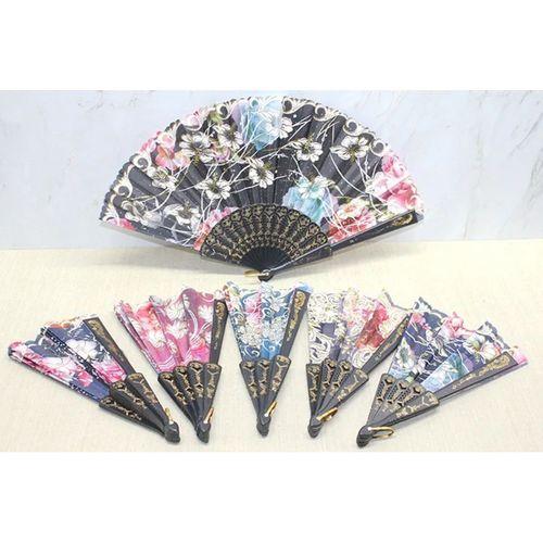 Plastik Çiçek Desenli Yelpaze