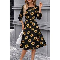 Kadın Fakir Kol Bisiklet Yaka Midi Mikro Elbise