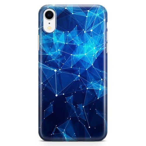 Apple iPhone XR Kılıf Mavi Ağ Güvenliği Arka Kapak Koruma Desenli Full Koruyucu