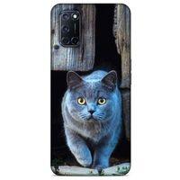 Lopard Oppo A92 Uyumlu Kılıf Kediler (48) Bumper Kılıf Duman