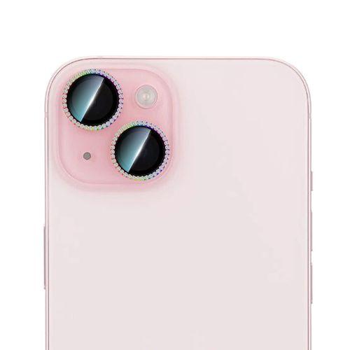 Apple iPhone 15 CaseWorld Alloy Sparkling Diamond Serisi Taşlı Lens Koruyucu