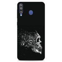 Lopard Samsung Galaxy M30 Uyumlu Kılıf Tattoo's (9) Kılıf Beyaz Siyah