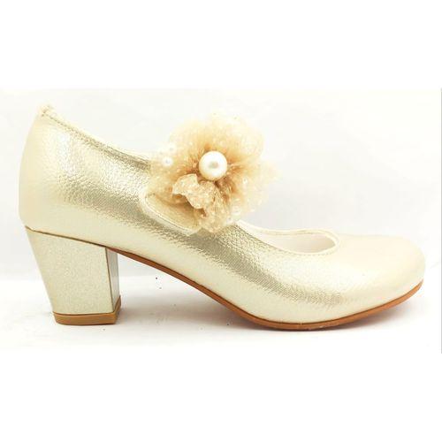 Mini Women Altın Kız Çocuk Topuklu Abiye Ayakkabı