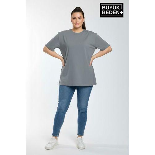Büyük Beden Kadın Basic Tişört – Pamuklu Düz T-Shirt 3XL-6XL SPR26BTSK10