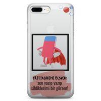 Apple iPhone 7 Plus Kılıf Yazdıklarımı Boşver Arka Kapak Koruma Desenli Full Koruyucu