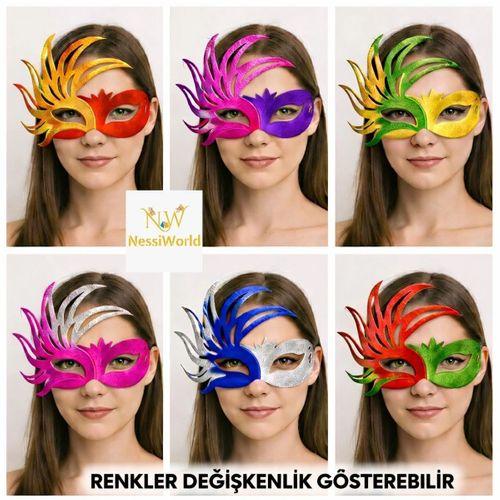 6’lı Çift Renkli Venedik Karton Parti Maskesi Seti