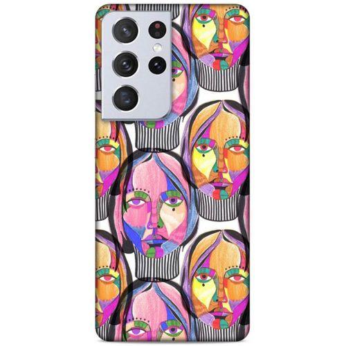 Lopard Samsung Galaxy S21 Ultra Uyumlu Kılıf Sürreal Yüzler ♀ (1) Kılıfı Baskılı
