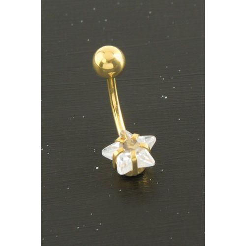 Yıldız Zirkon Taşlı Çelik Piercing 1 Adet